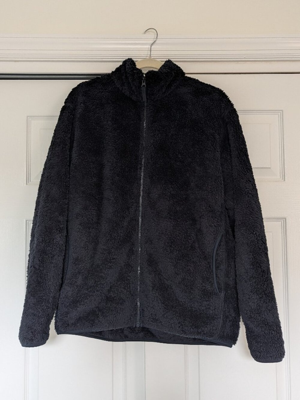 Uniqlo - Navy Blue Fluffy Yarn Fleece Full-Zip Jacket - Size L (Men's)